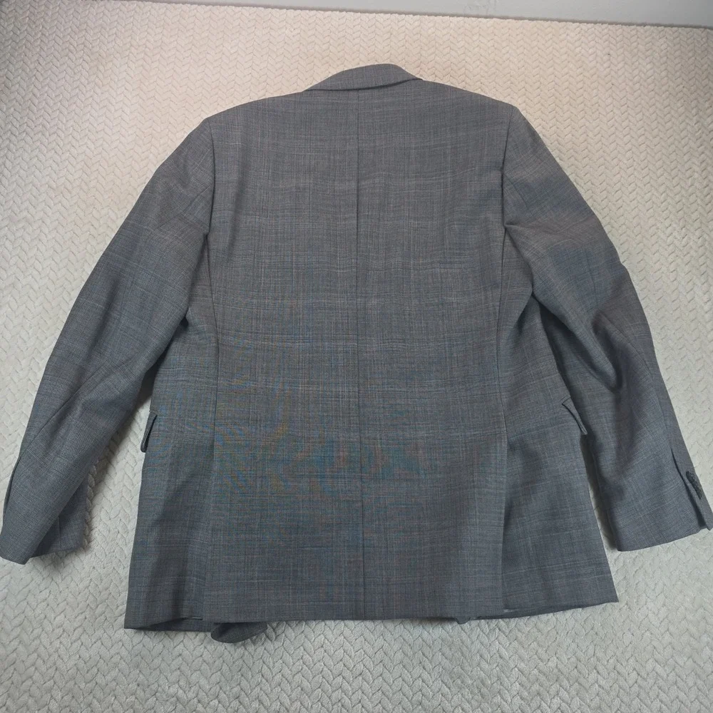 Banana Republic Men 42R Grey Glen Plaid 100% Wool Tailored Fit Blazer Sport Coat